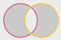 Two overlapping circles, one pink and one yellow.