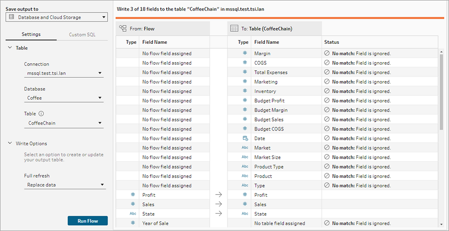 Save flow data to a database.