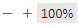A minus sign, plus sign, and numeric percentage to adjust the zoom on your flow canvas.