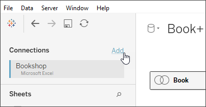 The “add a connection” button on the data source page.