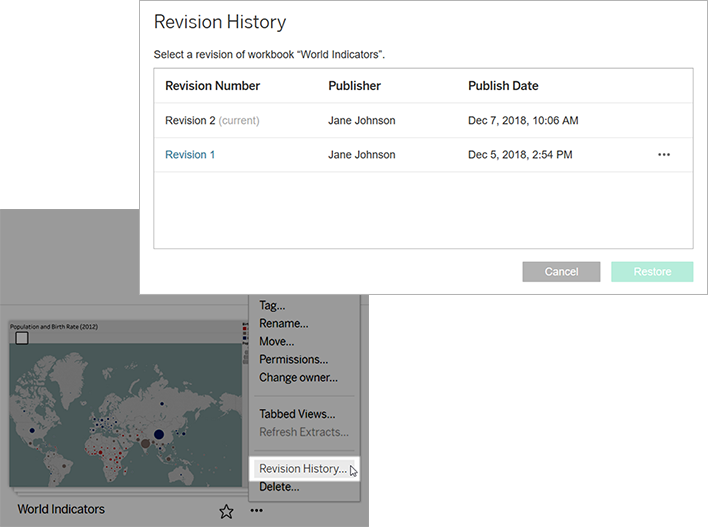 A table of revision history, including the revision number, publisher and publish date.